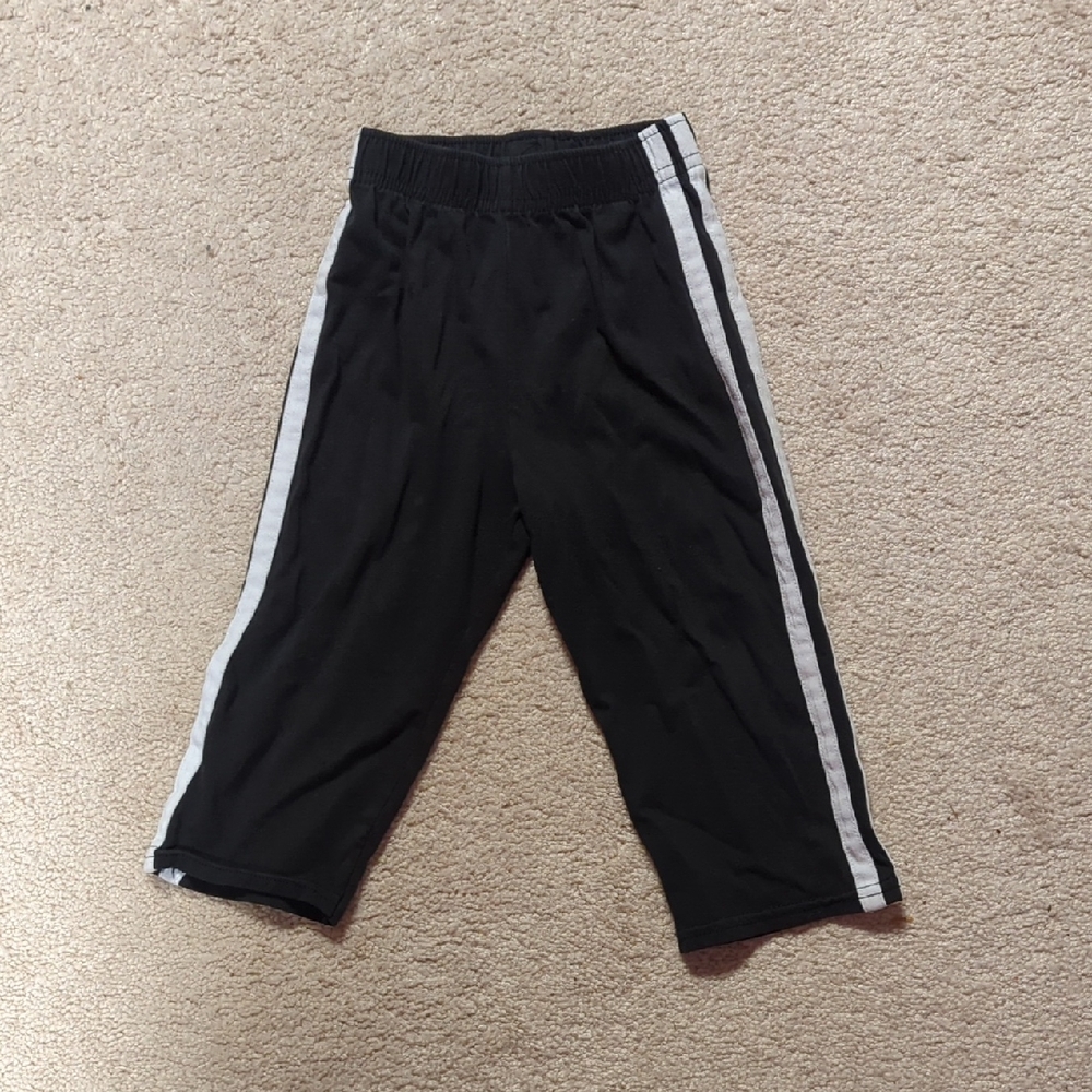 Kids' Black Joggers with White Stripes